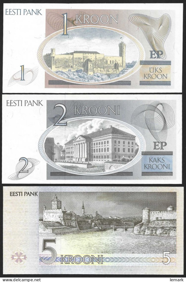 Estonia Set 8 Pcs 1-500 Krooni UNC - Estonia