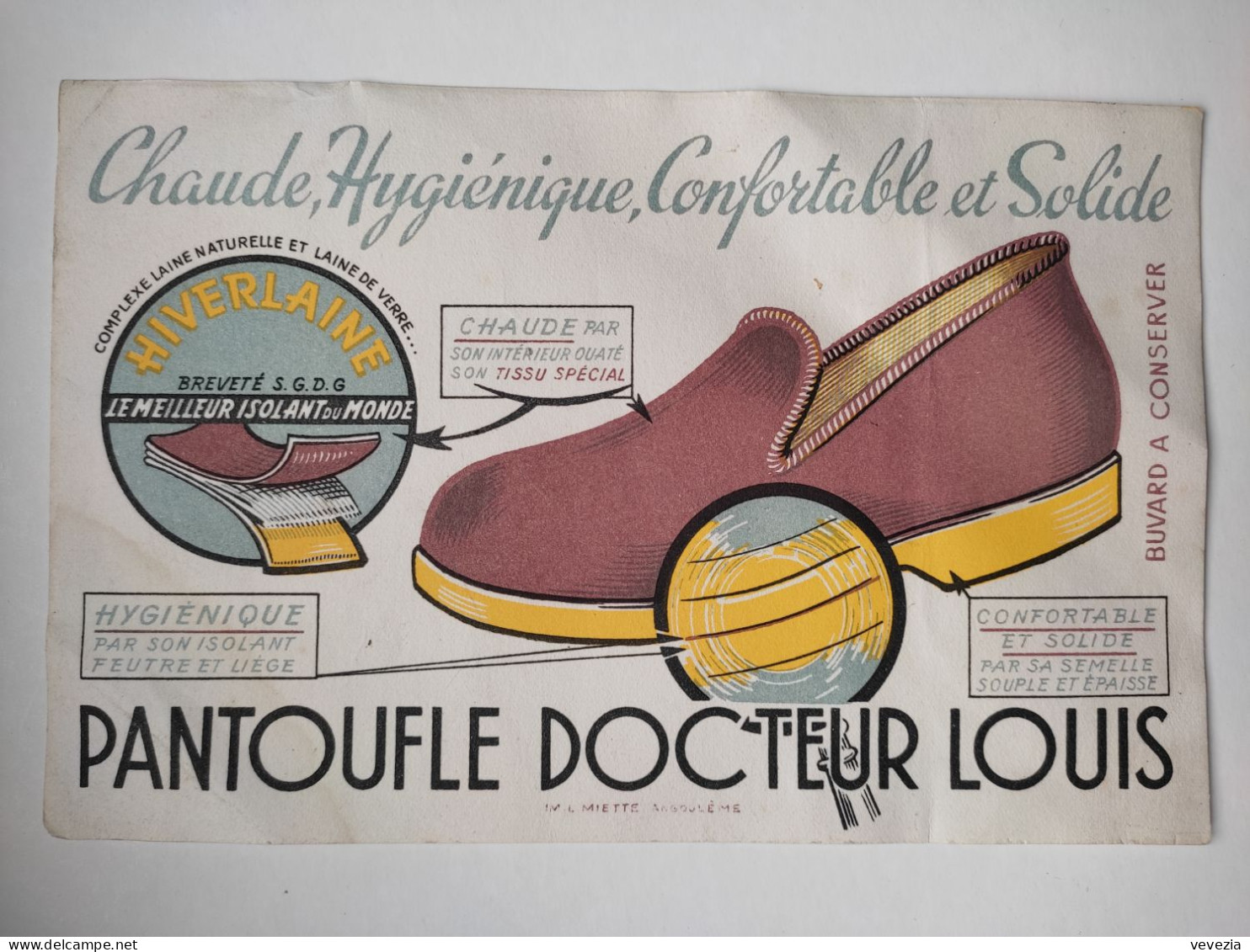 BUVARD "  PANTOUFLE DOCTEUR LOUIS ",  MIETTE, ANGOULEME - Schuhe