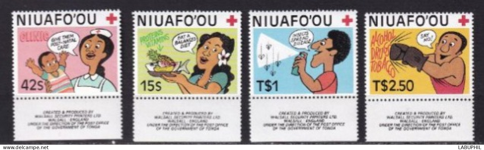 TONGA  NIUAFOHU   NEUFS MNH **  Croix Rouge Adhesif - Tonga (1970-...)