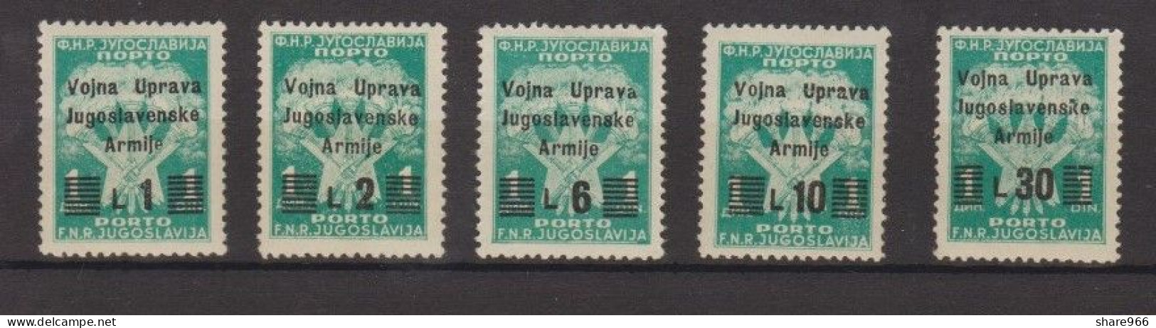 VUJA - Litorale Sloveno, Porto - Sassone Segnatasse 20-24, MNH (**) - Yugoslavian Occ.: Slovenian Shore