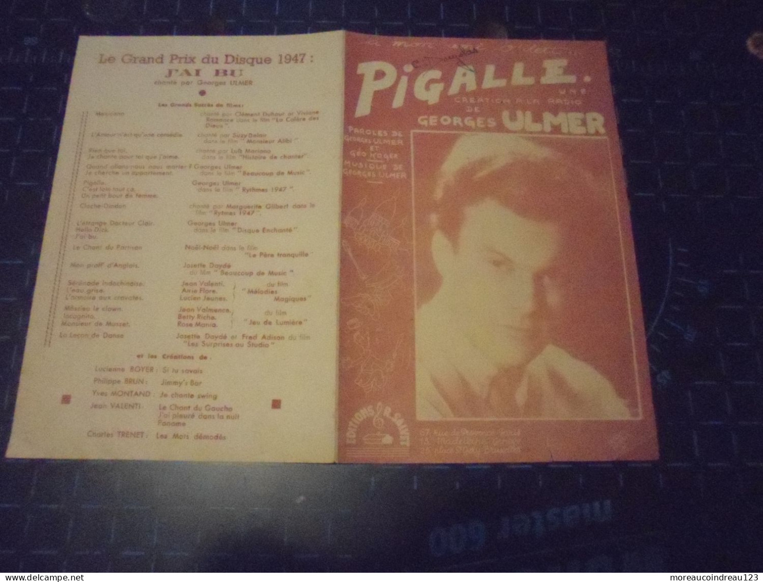 Partitions " Pigalle "  Paroles Et Musique - Other & Unclassified