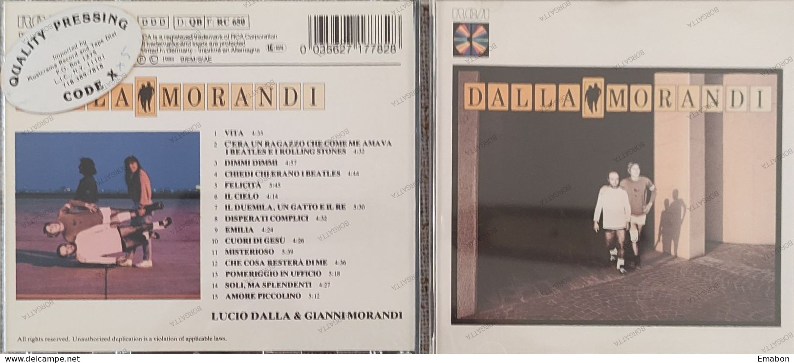 BORGATTA - ITALIANA - Cd LUCIO DALLA E GIANNI MORANDI - DALLA/MORANDI - RCA CORPORATION 1988 -  USATO In Buono Stato - Andere - Italiaans