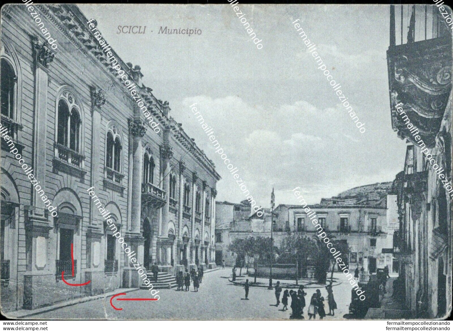 Cg248 Cartolina Scicli Municipio Provincia Di Ragusa Sicilia - Ragusa