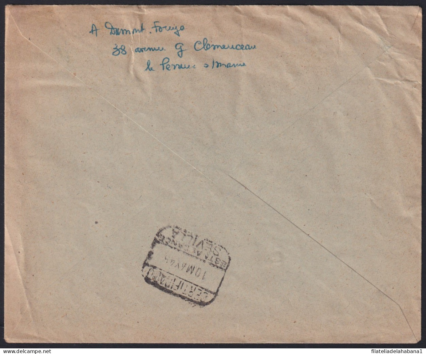 F-EX43119 MONACO 1949 REGISTERED COVER TO SPAIN SHIP.   - Storia Postale