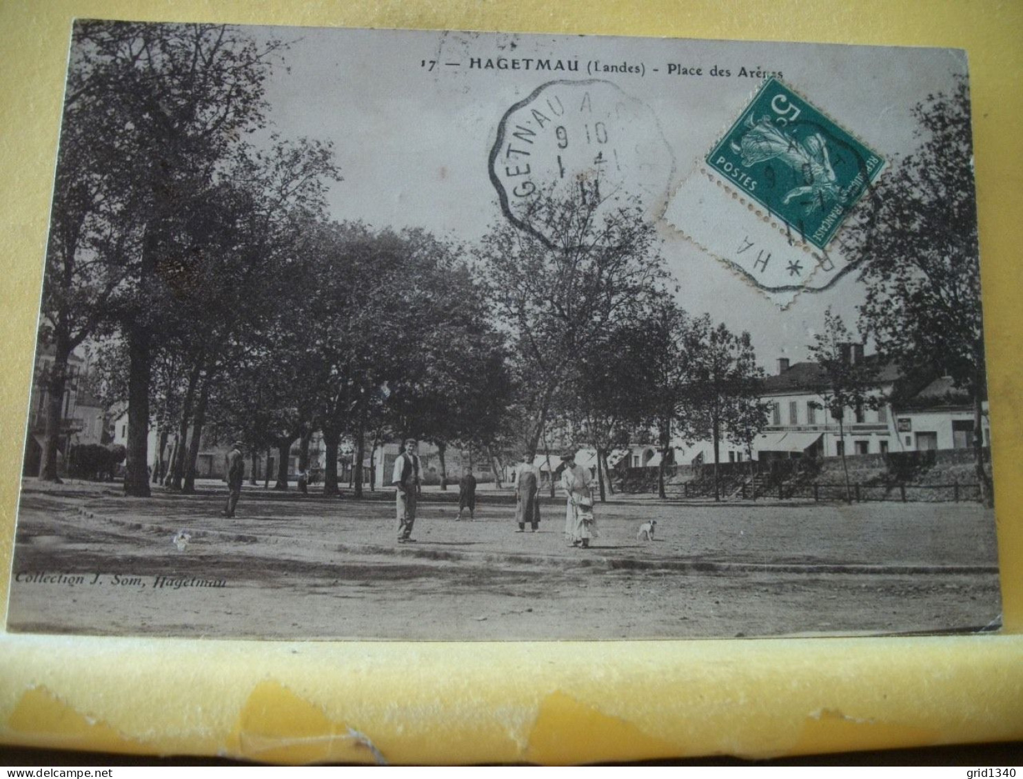 40 1307 RARE CPA 1911 - 40 HAGETMAU - PLACE DES ARENES - ANIMATION. - Hagetmau