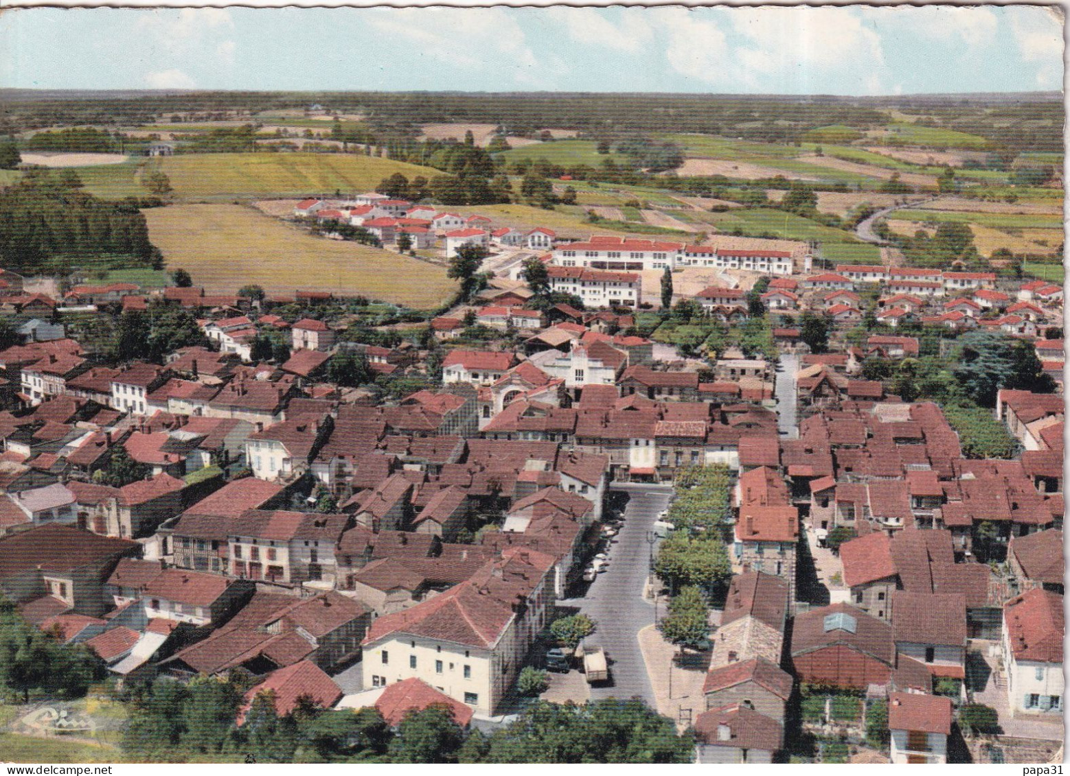 NOGARO - Vue Générale  Aérienne  Au Fond Cité De Lacombe - Nogaro