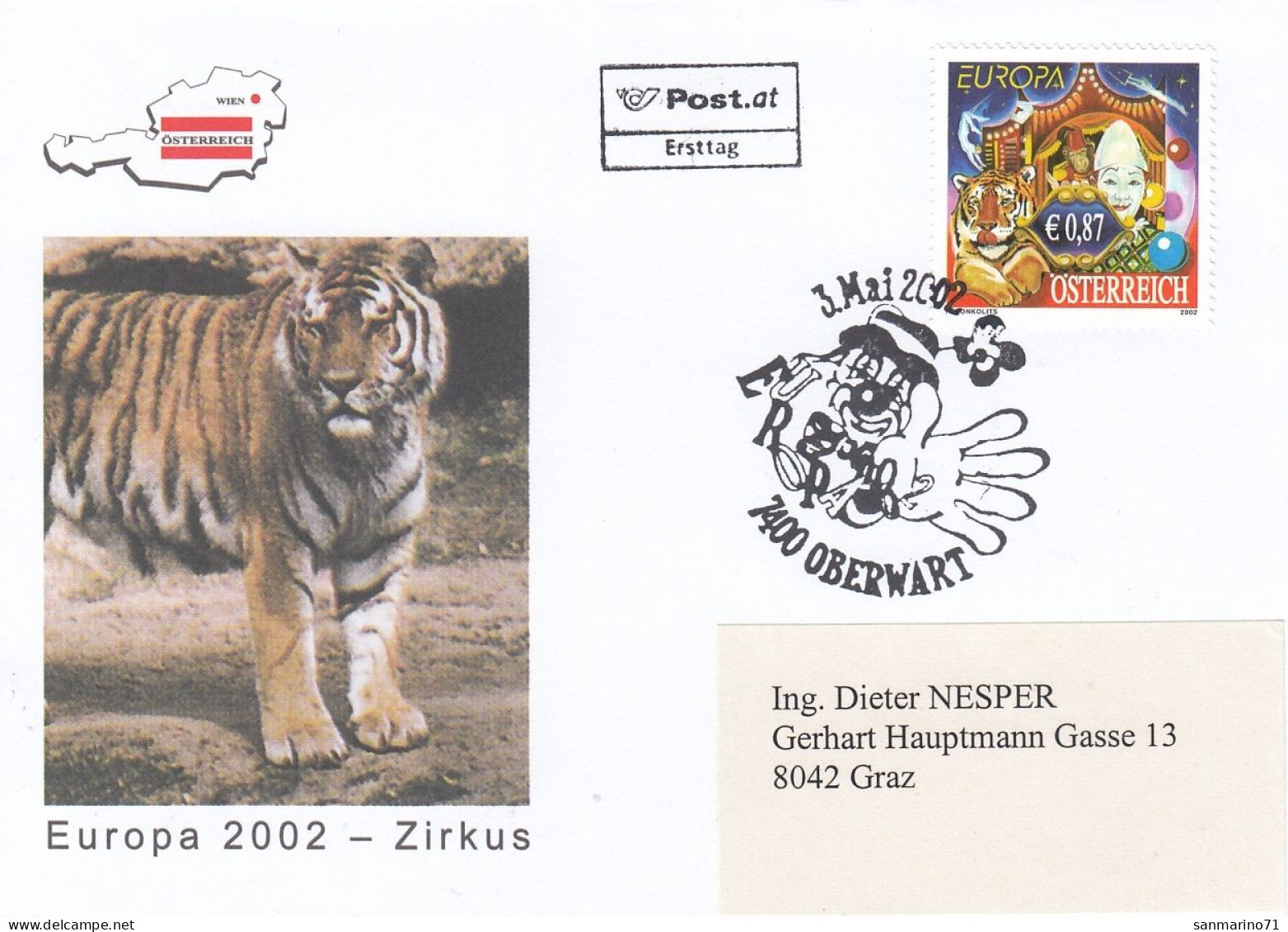 FDC AUSTRIA 2376 - Circo
