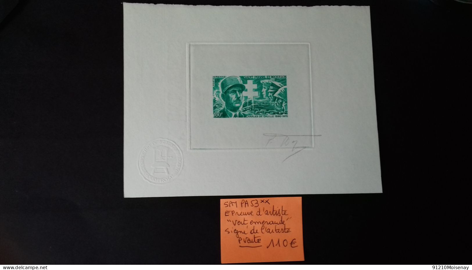 SAINT PIERRE ET MIQUELON  PA 53**   "EPREUVE D'ARTISTE" Du PA 53**  (LOT) - Unused Stamps