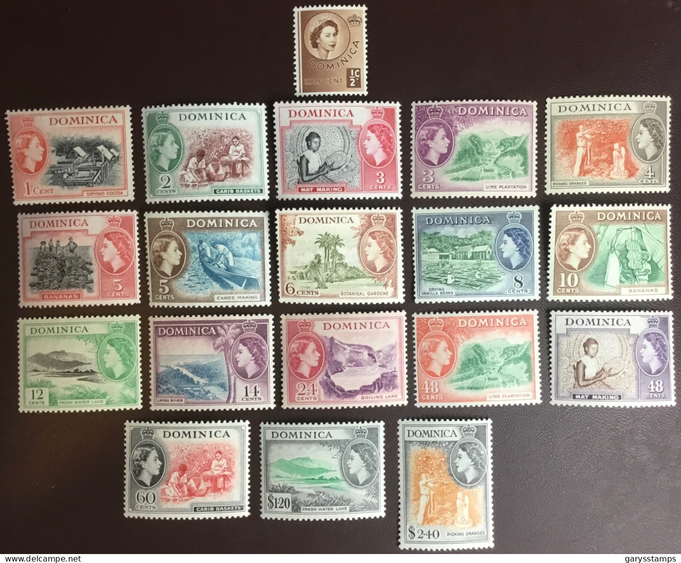 Dominica 1954 - 1962 Definitives Set Complete MH - Dominica (...-1978)