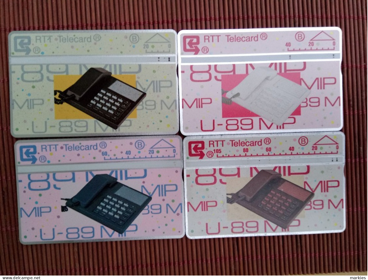 Set 4 Cards  U-89 Mip Telephon  Used Rare - Sans Puce