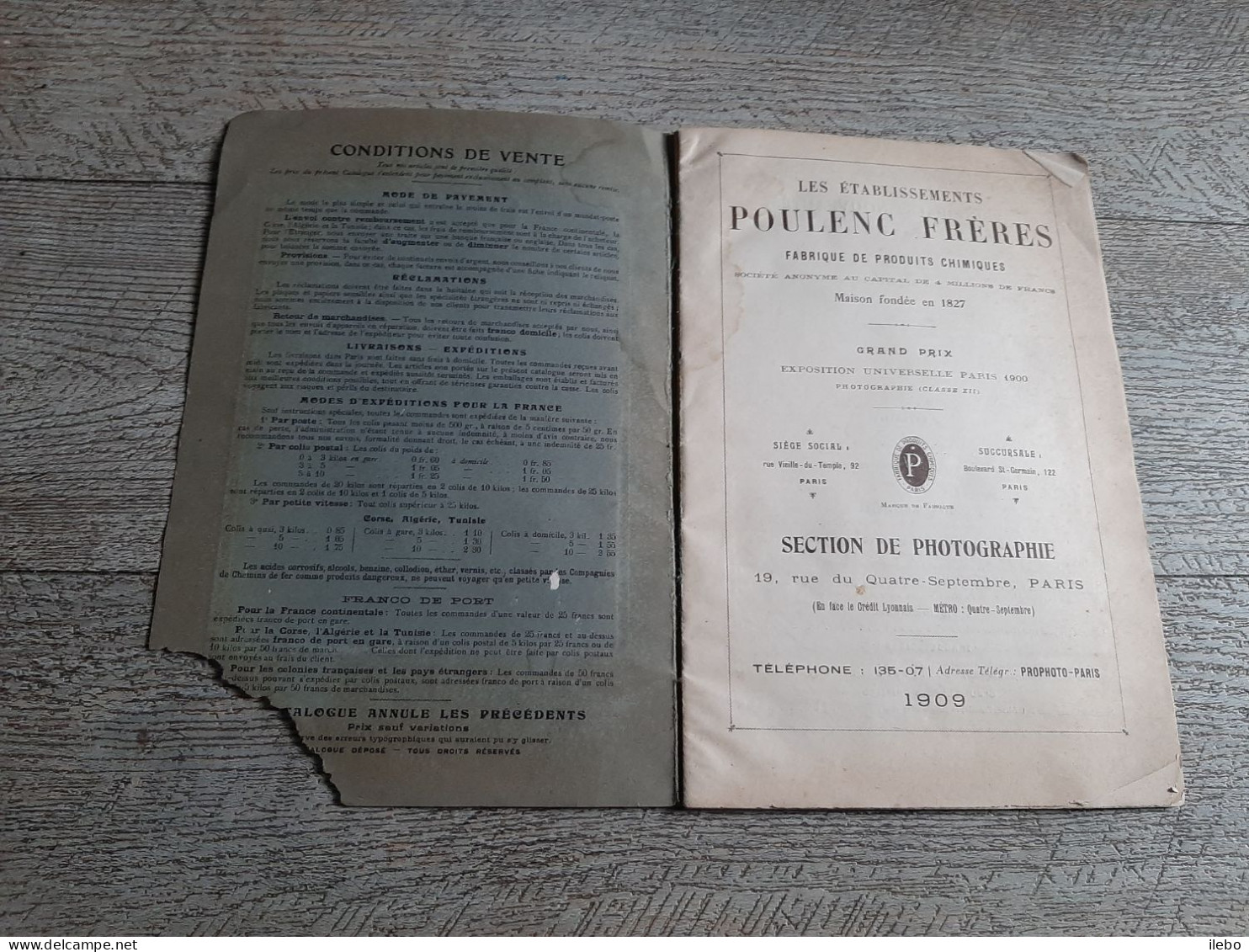 Catalogue Matériel Photographique Poulenc Frères 1909 Photographie - Photographie