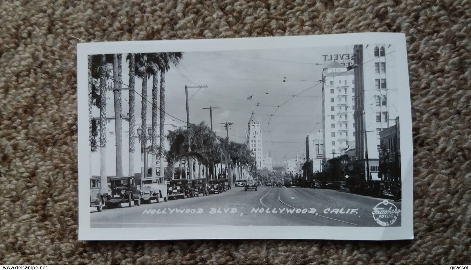 PHOTO HOLLYWOOD BLVD CALIFORNIA AUTO VOTURE CAR TACOT FORMAT 7 PAR 11.5 CM PHOTO FRASHERS POMONA - America