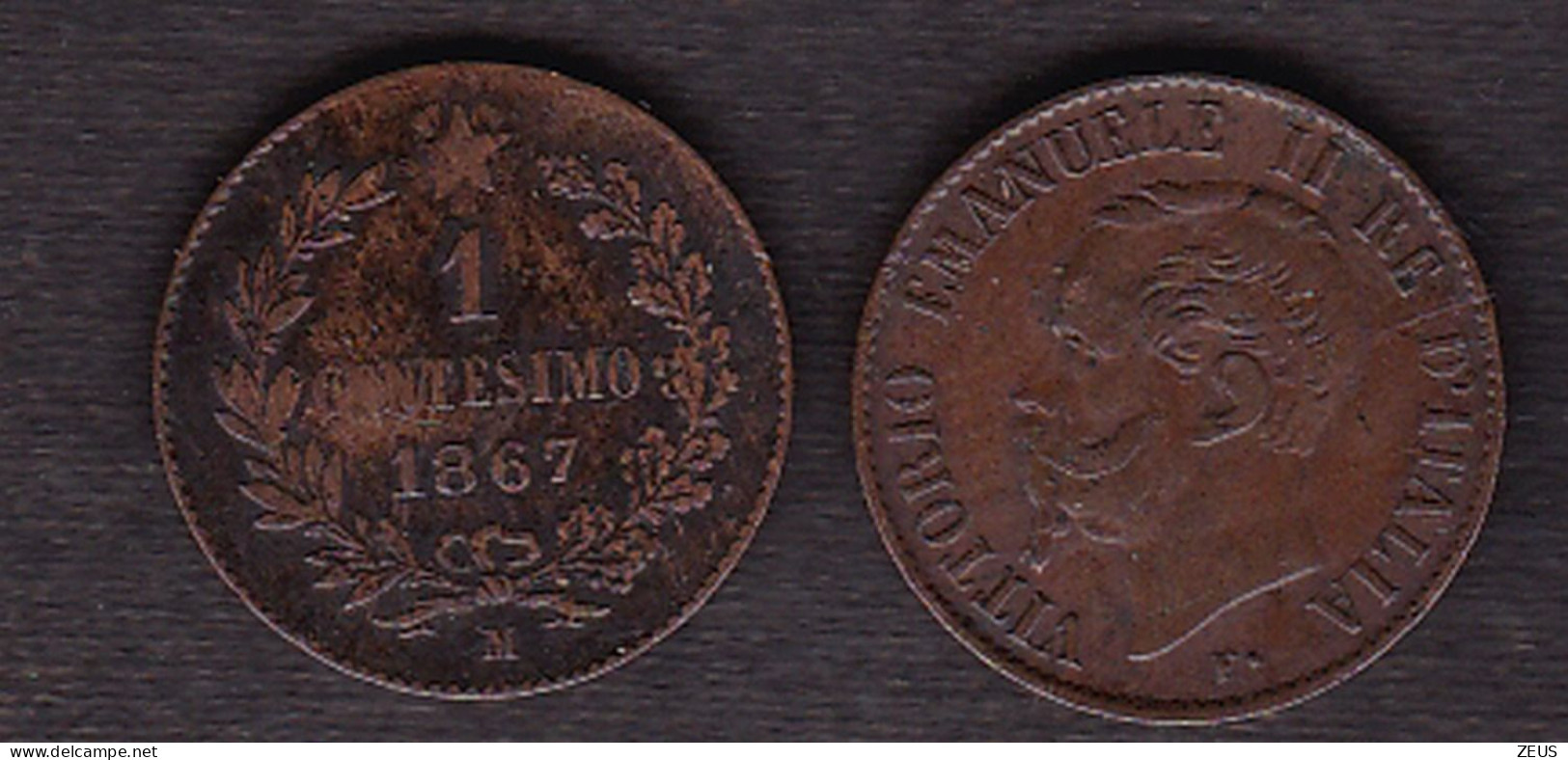 1 CENT.1867M MB VITTORIO EMANUELE II - 1861-1878 : Victor Emmanuel II