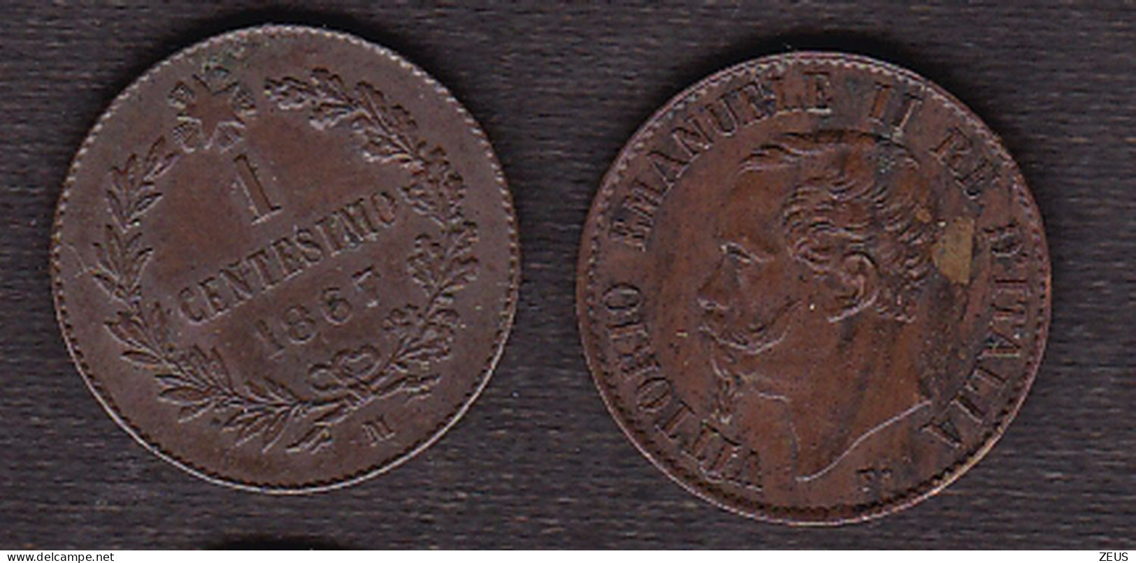 1 CENT.1867M QSPL VITTORIO EMANUELE II - 1861-1878 : Victor Emmanuel II