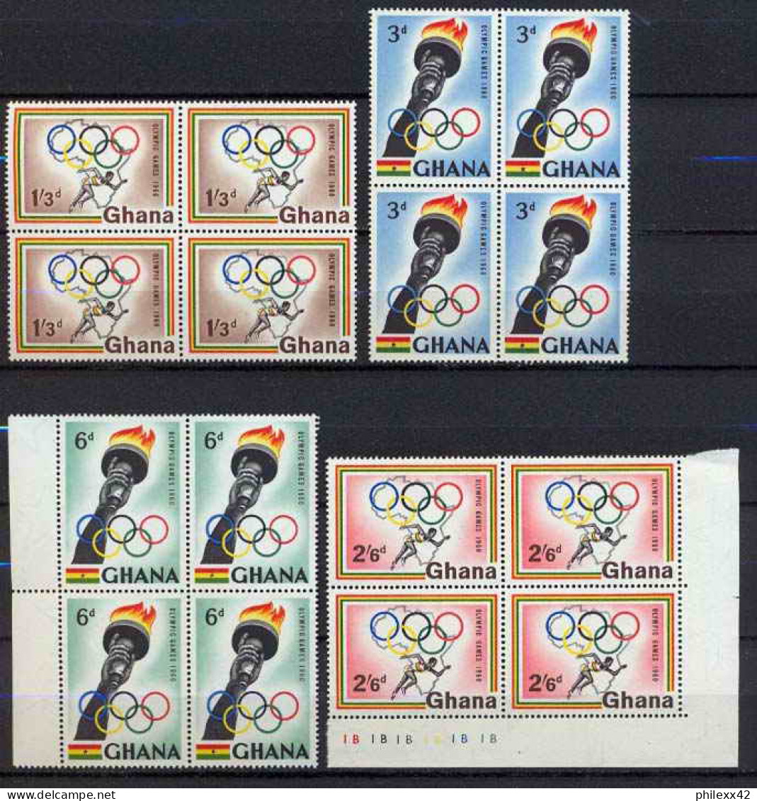 Ghana BLOC 4 N°75 / 76 Jeux Olympiques (olympic Games) ROME 1960 - Sommer 1960: Rom