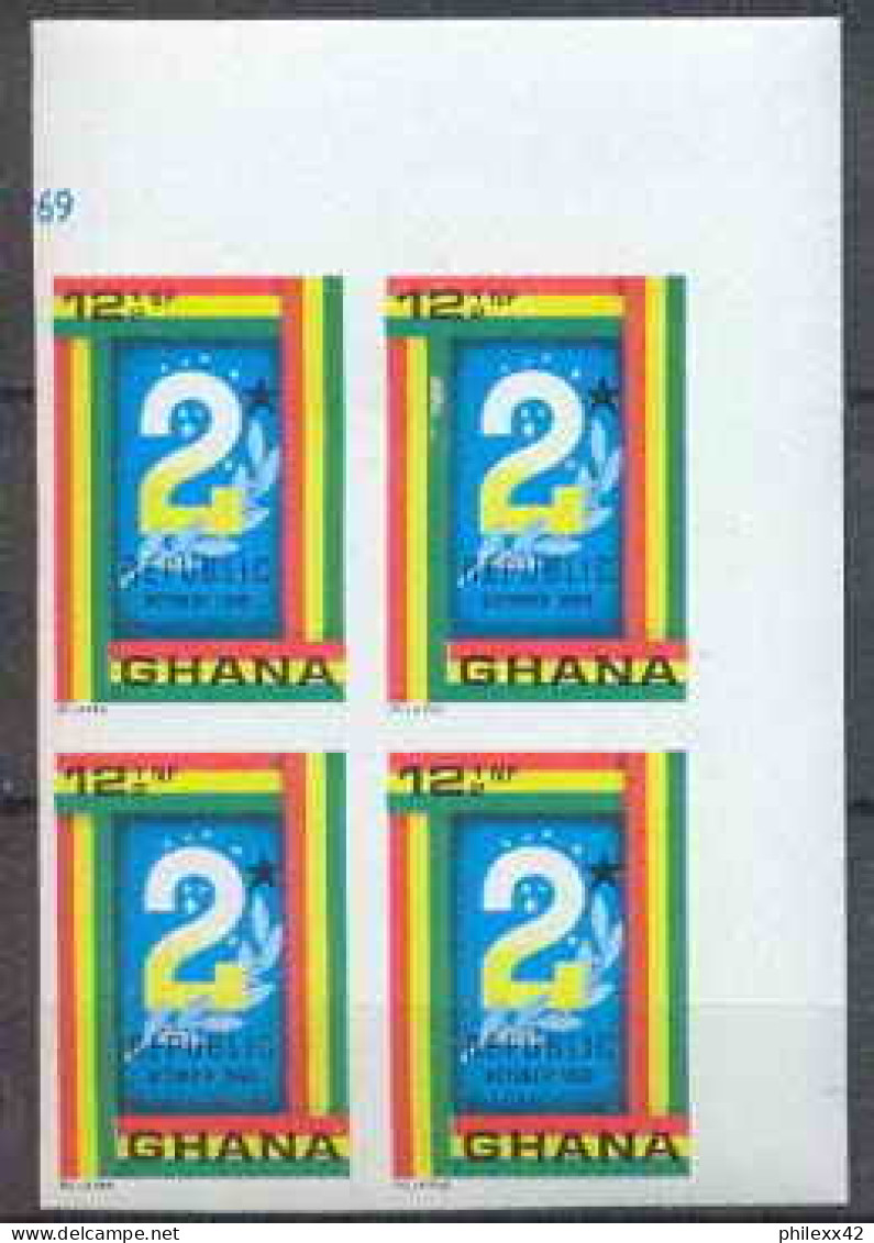 Ghana BLOC 4 Non Dentelé Imperf ** MNH N° 360 SECONDE REPUBLIQUE COTE 65 EURO - Ghana (1957-...)