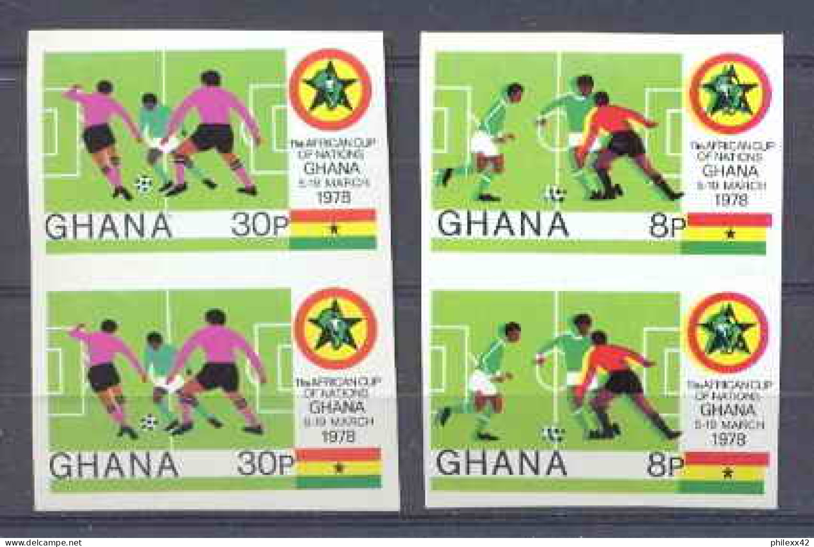 Ghana N° 618 / 619 Football (Soccer) Paire Non Dentelé Imperf ** MNH Coupe D'Afrique Des Nations - Fußball-Afrikameisterschaft