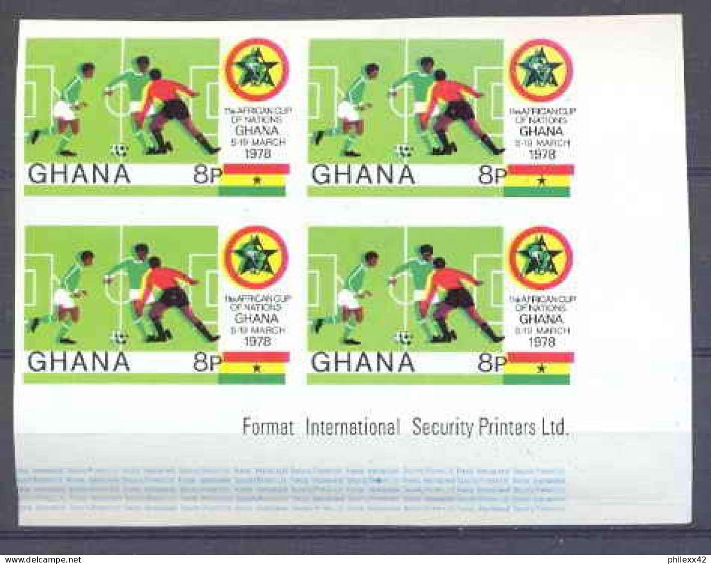 Ghana N° 618 Football (Soccer) Bloc 4 Non Dentelé Imperf ** MNH Coupe D'Afrique Des Nations - Coupe D'Afrique Des Nations