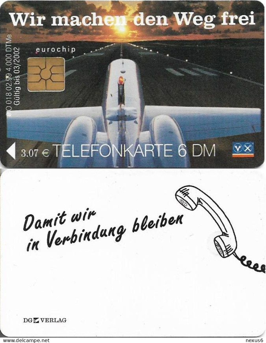 Germany - Volks Und Raiffeisenbanken (Airplane On Runway) - O 0018 - 02.1999, 6DM, 4.000ex, Used - O-Series: Kundenserie Vom Sammlerservice Ausgeschlossen