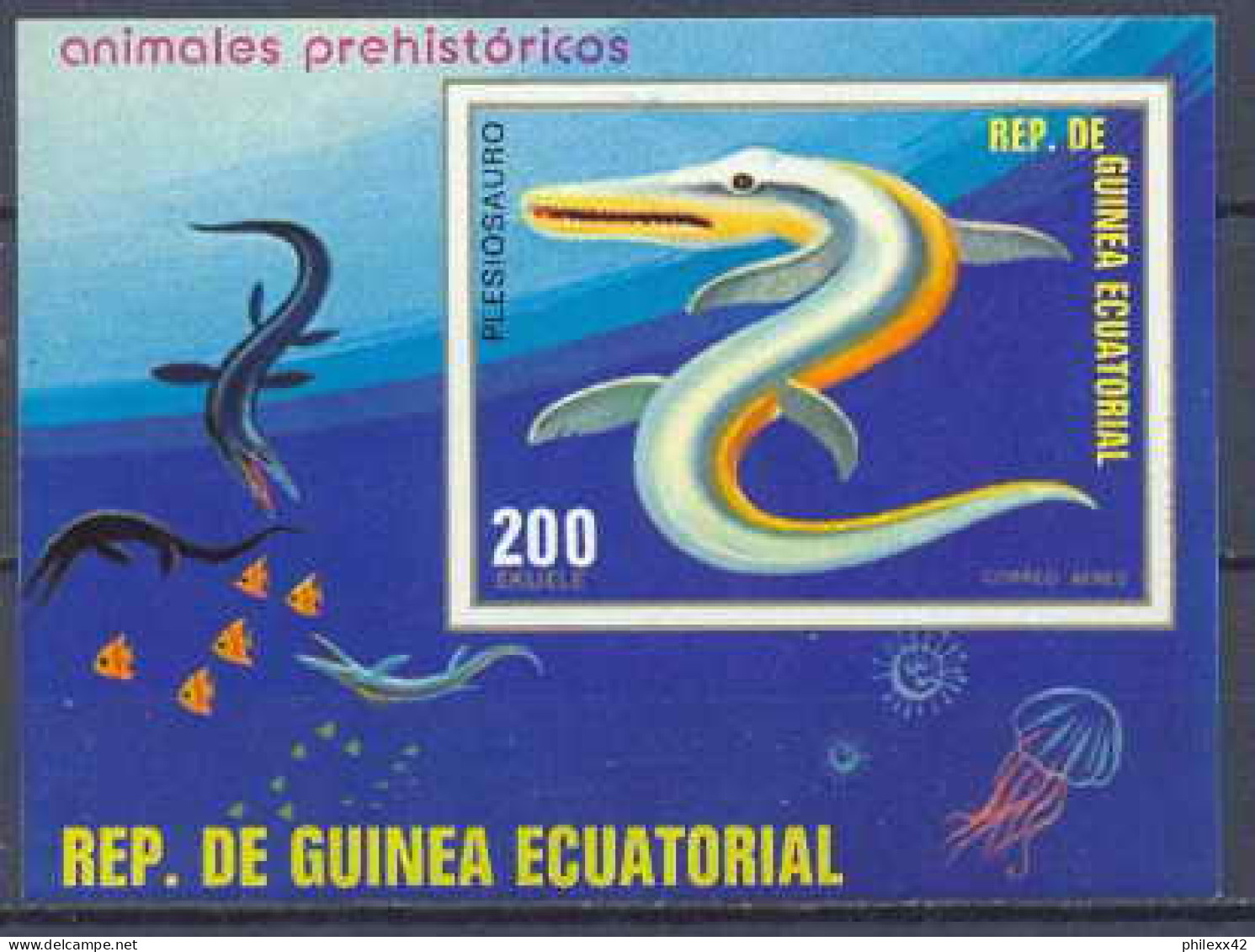 Guinée équatoriale Guinea 045 Préhistoire Prehistorics Dinosaure Dinosaurs Bloc 305 Cote 8.50 Euros MNH ** - Guinea Ecuatorial