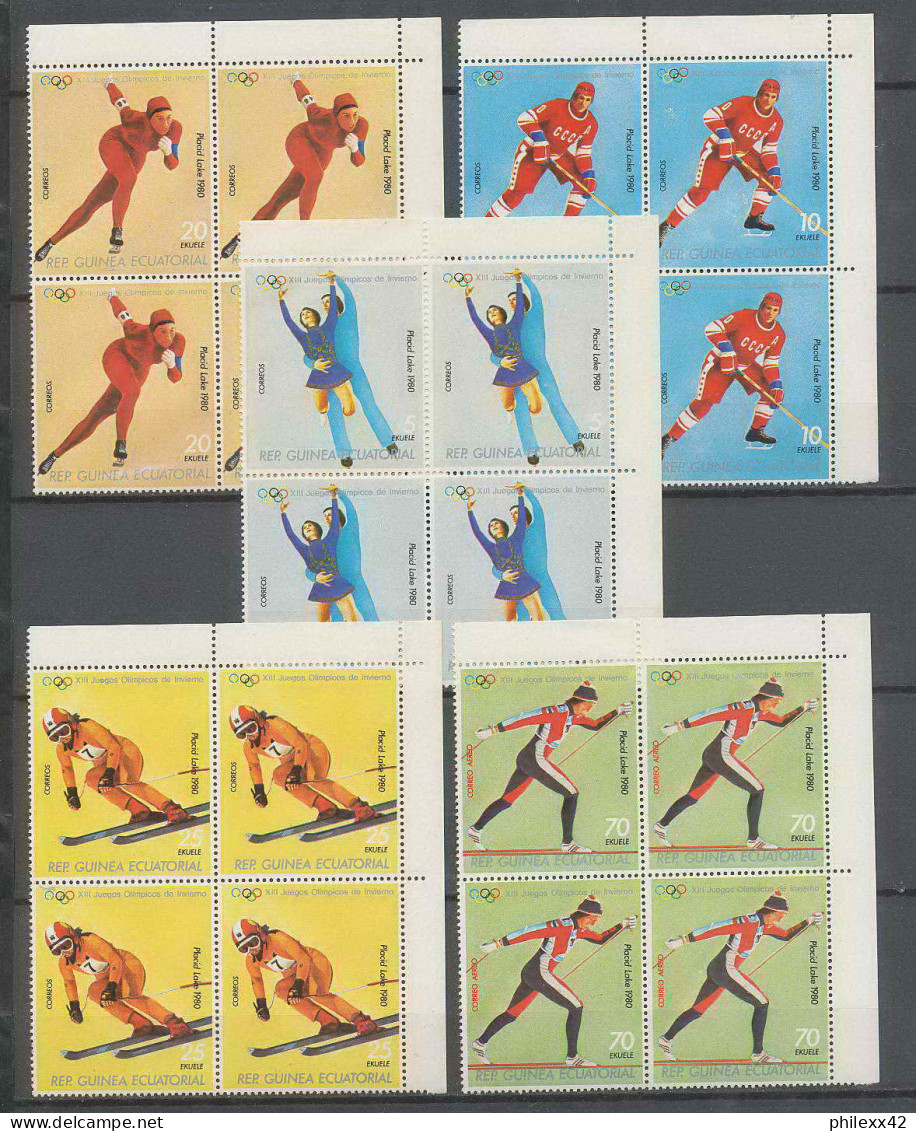 Guinée équatoriale Guinea 116A N°1308/12 Bloc 4 Jeux Olympiques Olympic Games Lake Placid 1980 MNH ** - Inverno1980: Lake Placid