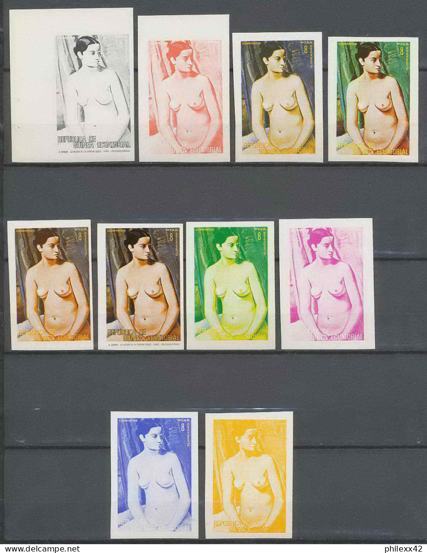 Guinée équatoriale Guinea 204 N°271 Derain Essai Proof Non Dentelé Imperf Orate Tableau Painting Nus Nudes MNH ** - Desnudos