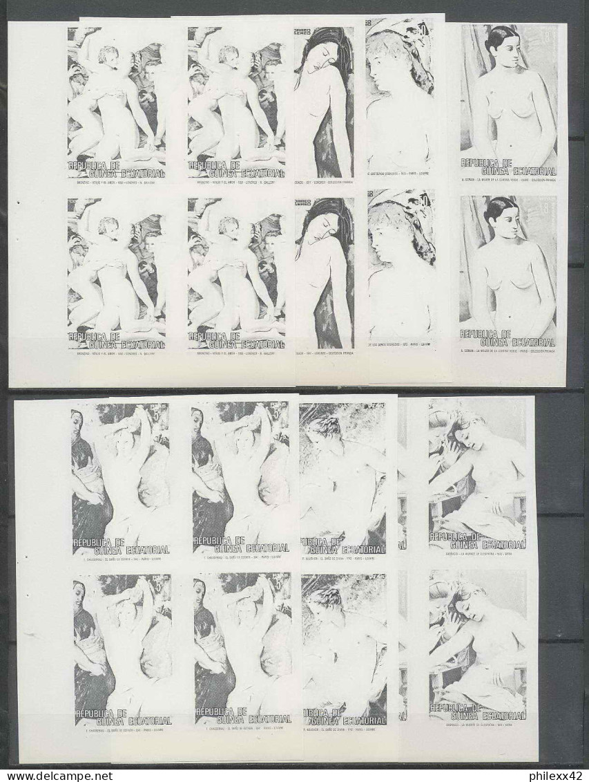 Guinée équatoriale Guinea 221N°267/73 Noir Essai Proof Non Dentelé Imperf Orate Tableau Painting Nus Nudes MNH ** - Desnudos