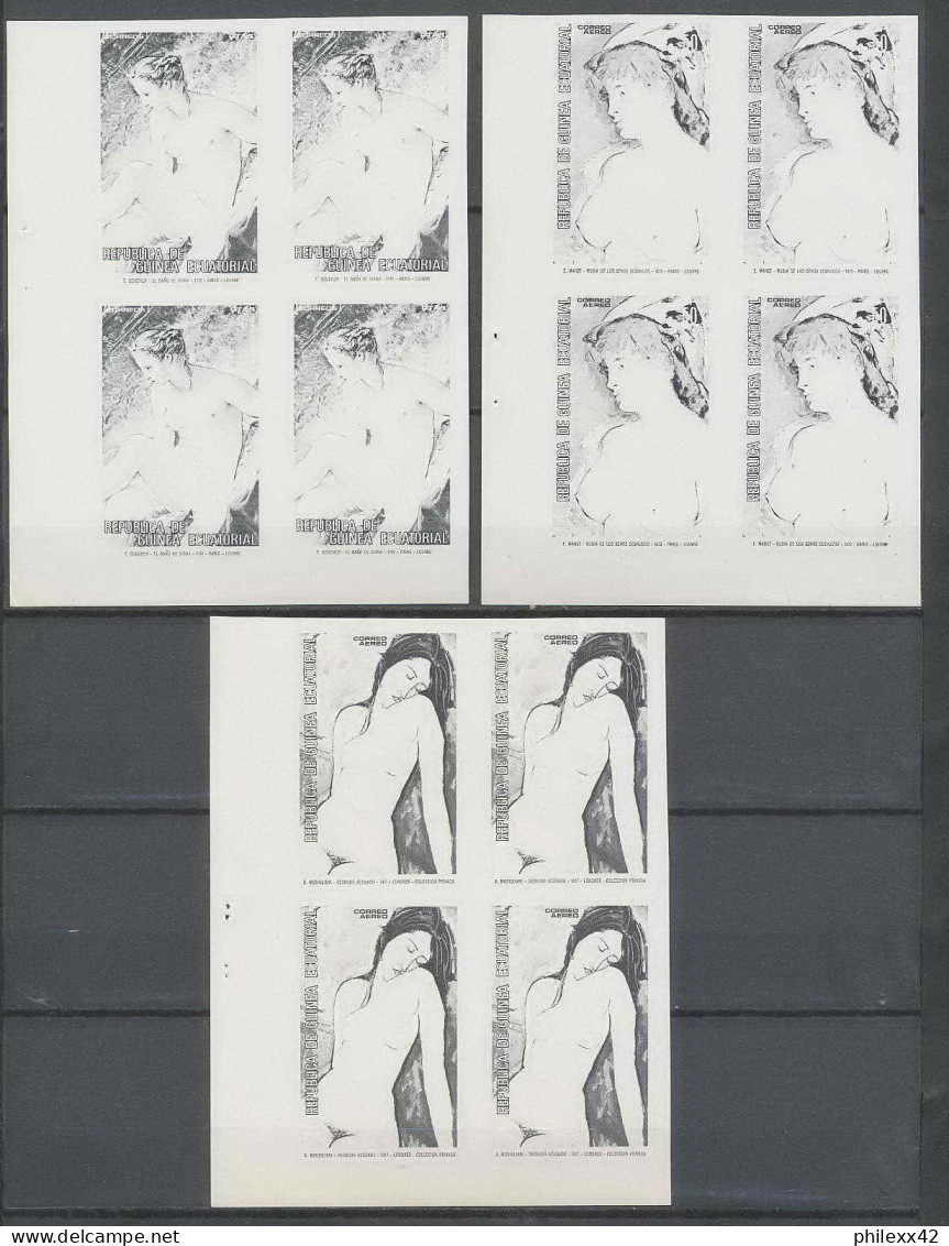 Guinée équatoriale Guinea 221N°267/73 Noir Essai Proof Non Dentelé Imperf Orate Tableau Painting Nus Nudes MNH ** - Desnudos