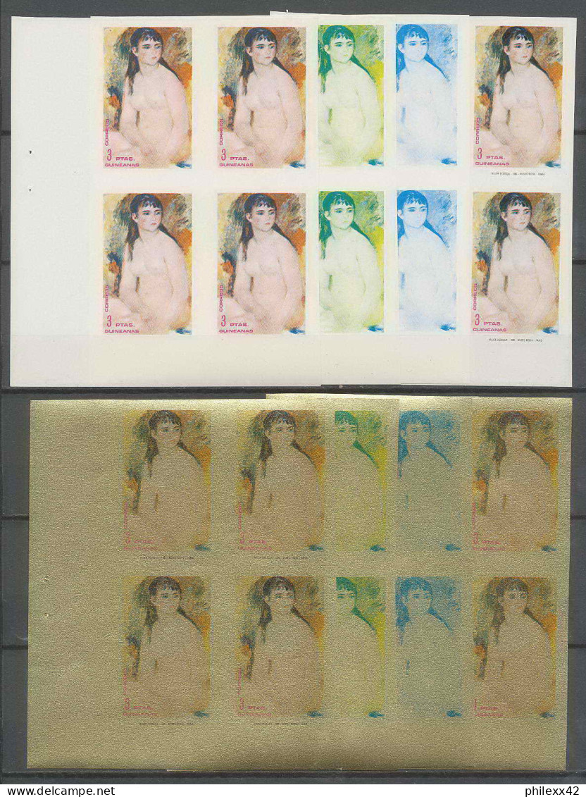 Guinée équatoriale Guinea 232 N°210 Renoir Essai Proof Non Dentelé Imperf Orate Tableau Painting Nus Nudes MNH ** - Desnudos