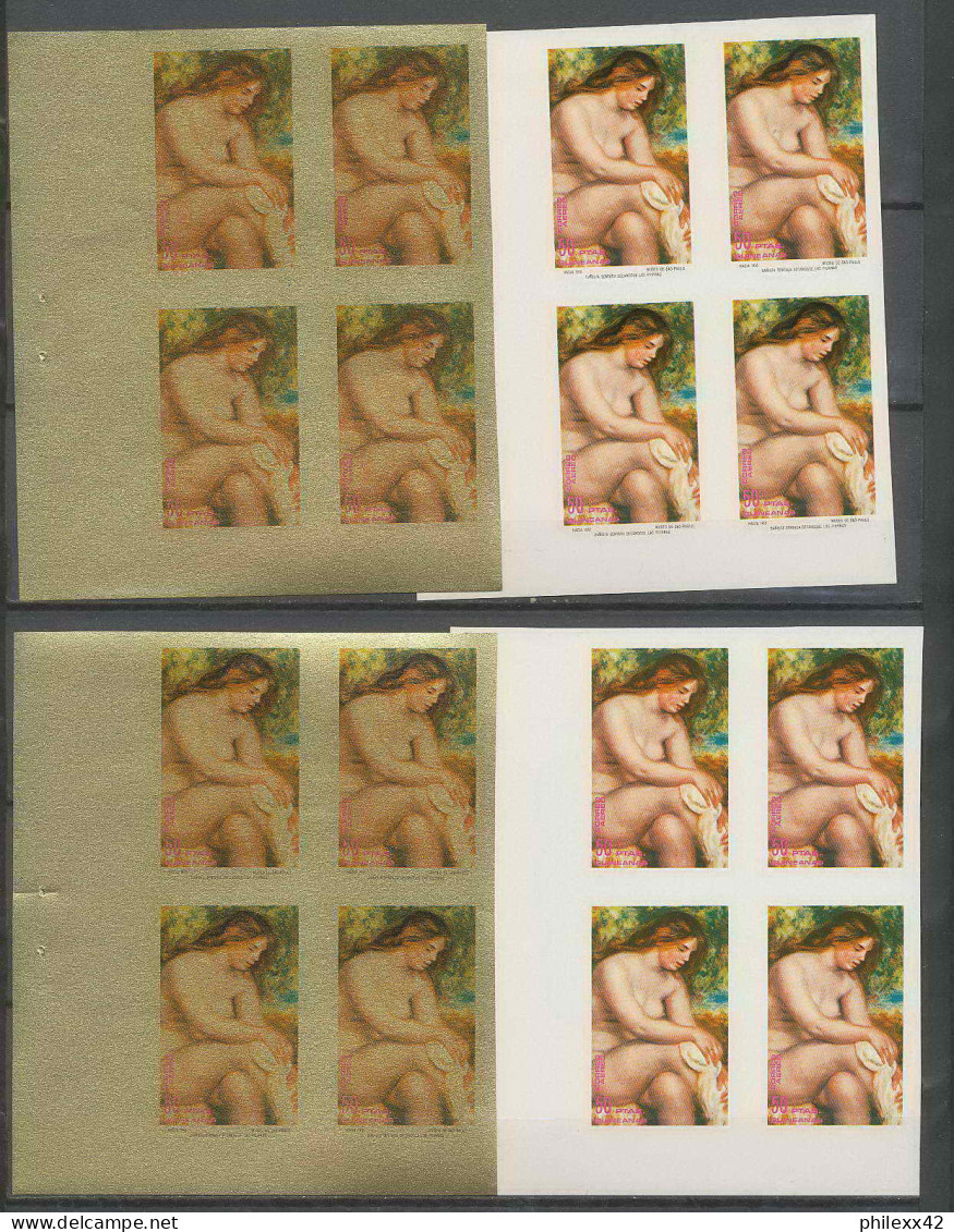 Guinée équatoriale Guinea 244 N°214 Renoir Essai Proof Non Dentelé Imperf Orate Tableau Painting Nus Nudes MNH ** - Aktmalerei