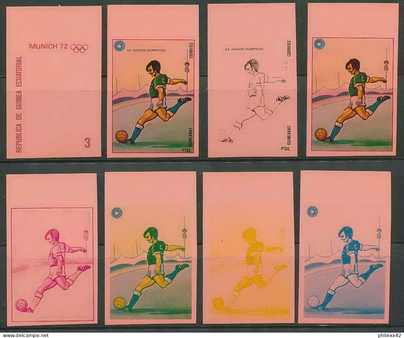 Guinée équatoriale Guinea 324 N°110 Jeux Olympiques Olympic Games Essai Proof Non Dentelé Imperf Football Soccer MNH ** - 1974 – Alemania Occidental
