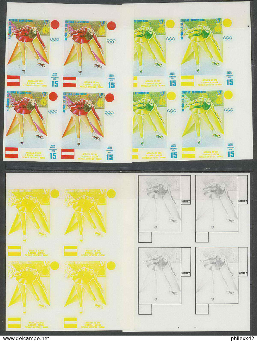 Guinée équatoriale Guinea 330a N°71 Jeux Olympiques Olympic Games Sapporo Essai Proof Non Dentelé Imperf Orate MNH ** - Patinage Artistique