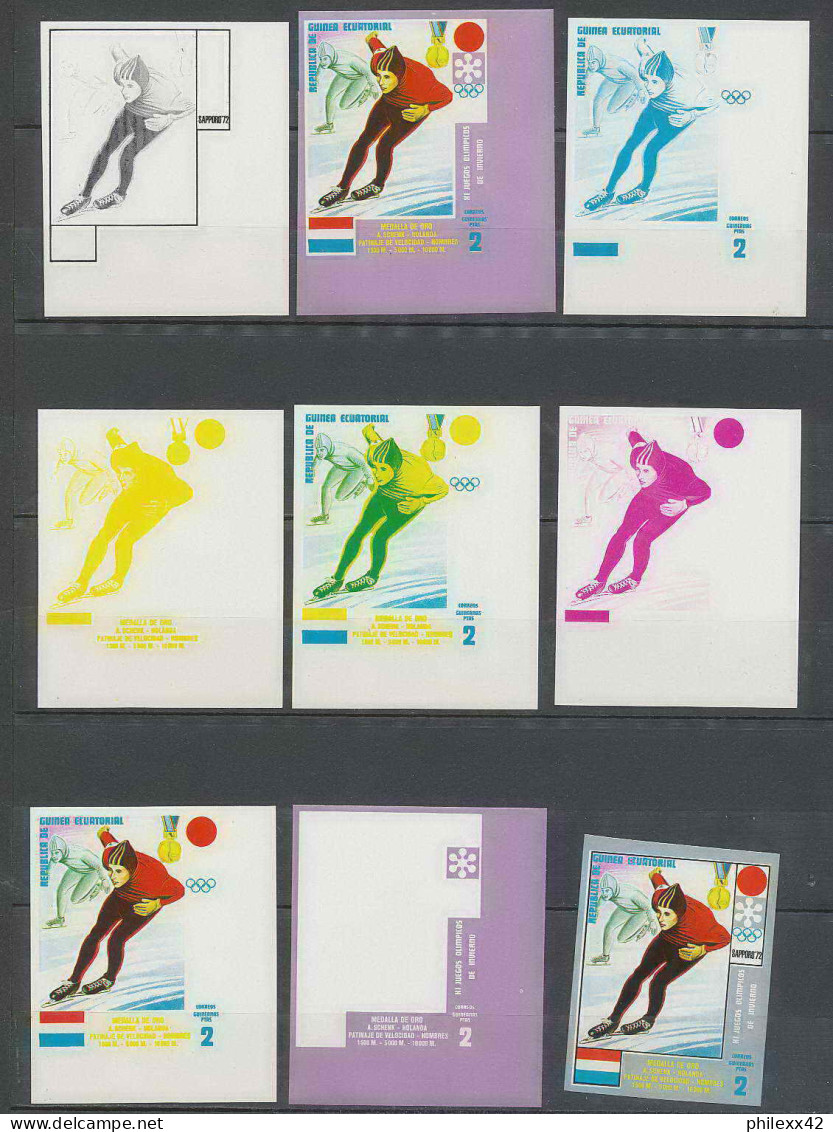 Guinée équatoriale Guinea 334a N°67 Jeux Olympiques Olympic Games Sapporo Essai Proof Non Dentelé Imperf Orate MNH ** - Patinage Artistique