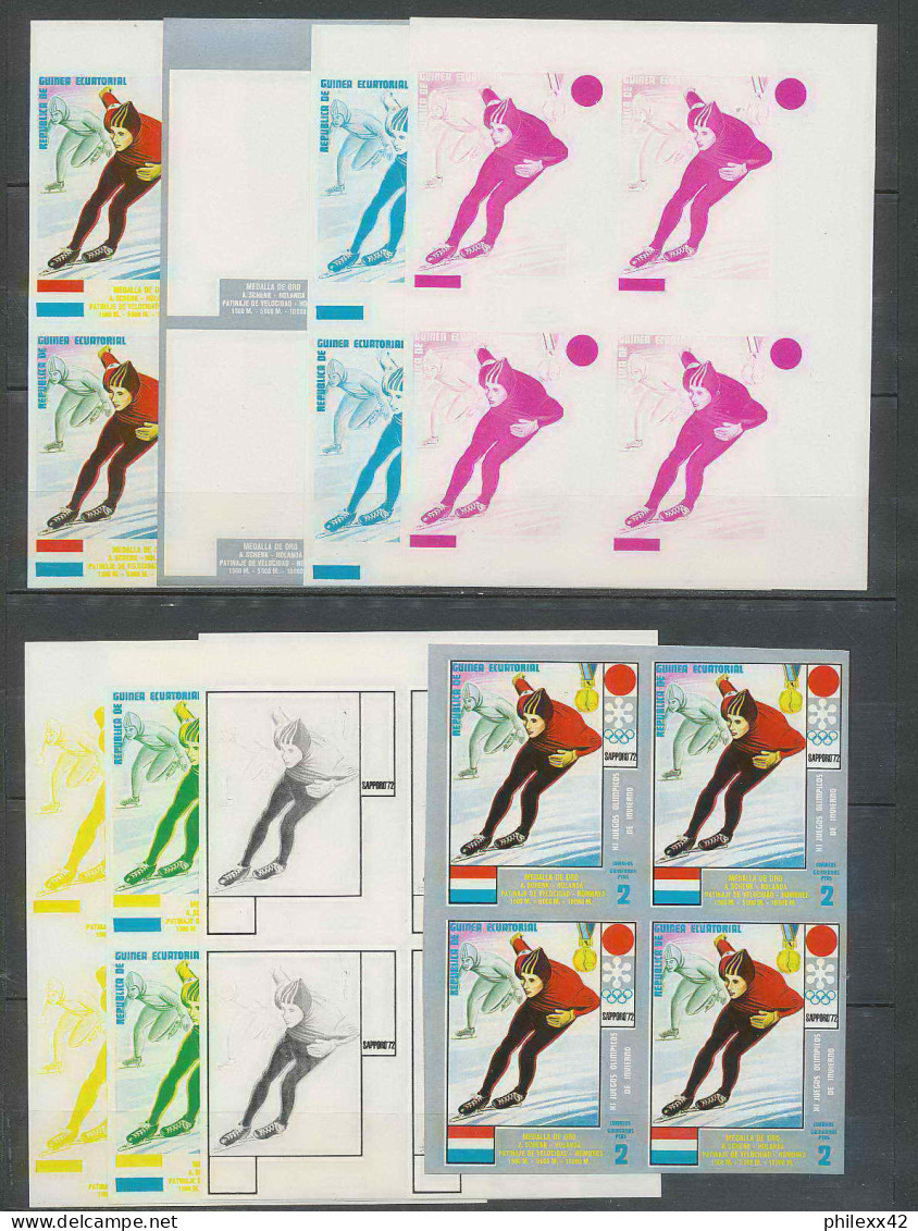 Guinée équatoriale Guinea 334b N°67 Jeux Olympiques Olympic Games Sapporo Essai Proof Non Dentelé Imperf Orate MNH ** - Figure Skating