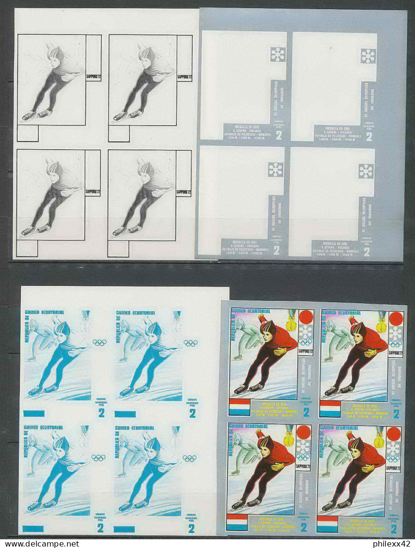 Guinée équatoriale Guinea 334b N°67 Jeux Olympiques Olympic Games Sapporo Essai Proof Non Dentelé Imperf Orate MNH ** - Pattinaggio Artistico