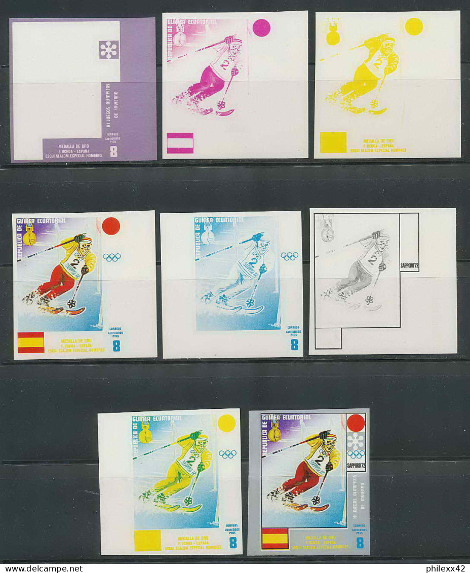 Guinée équatoriale Guinea 336a N°66/72 Jeux Olympiques Olympic Games Sapporo Essai Proof Non Dentelé Imperf Orate MNH ** - Winter 1972: Sapporo