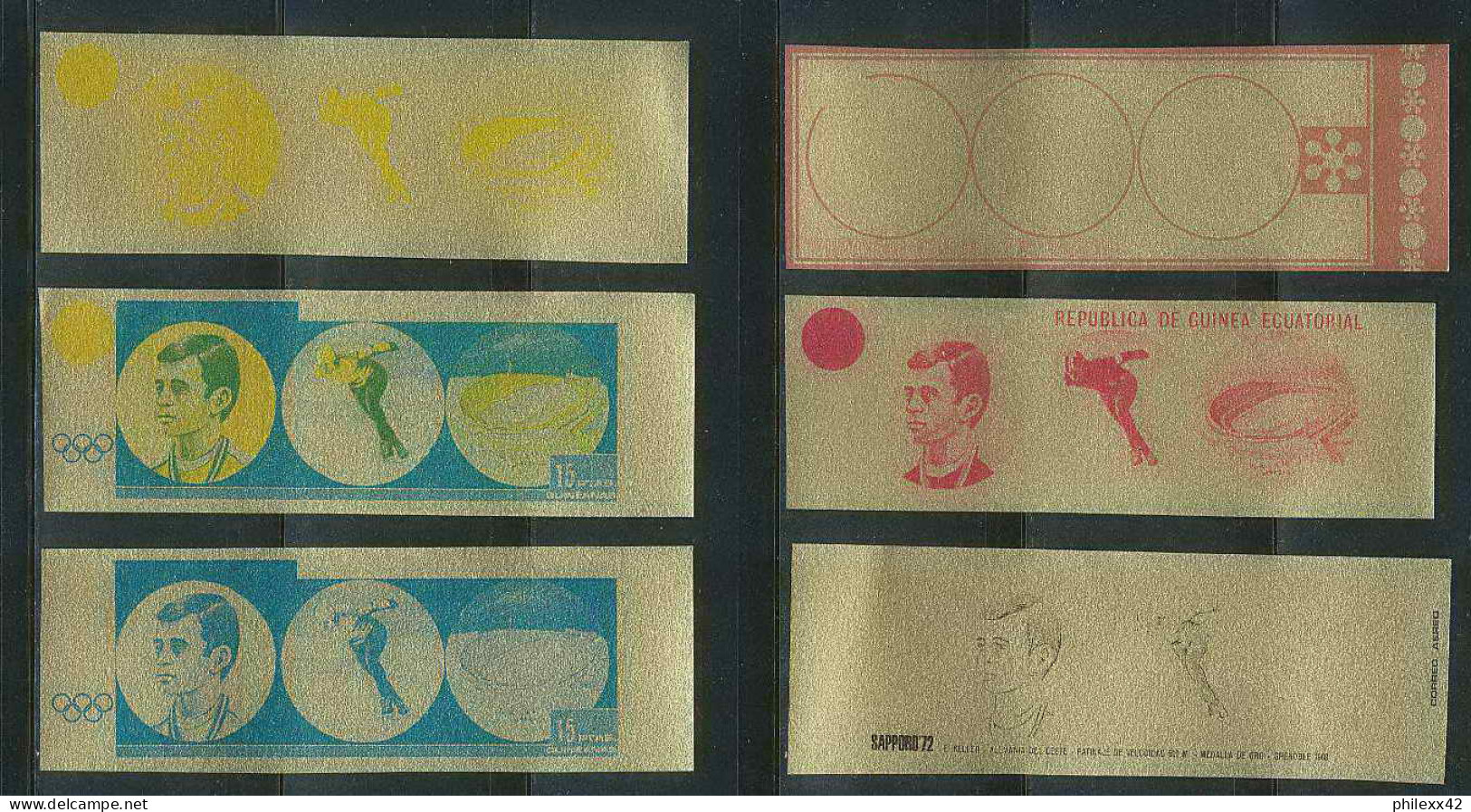 Guinée équatoriale Guinea 357A N°27/33 Jeux Olympiques Olympic Essai Proof Non Dentelé Imperf Orate MNH ** - Hiver 1972: Sapporo