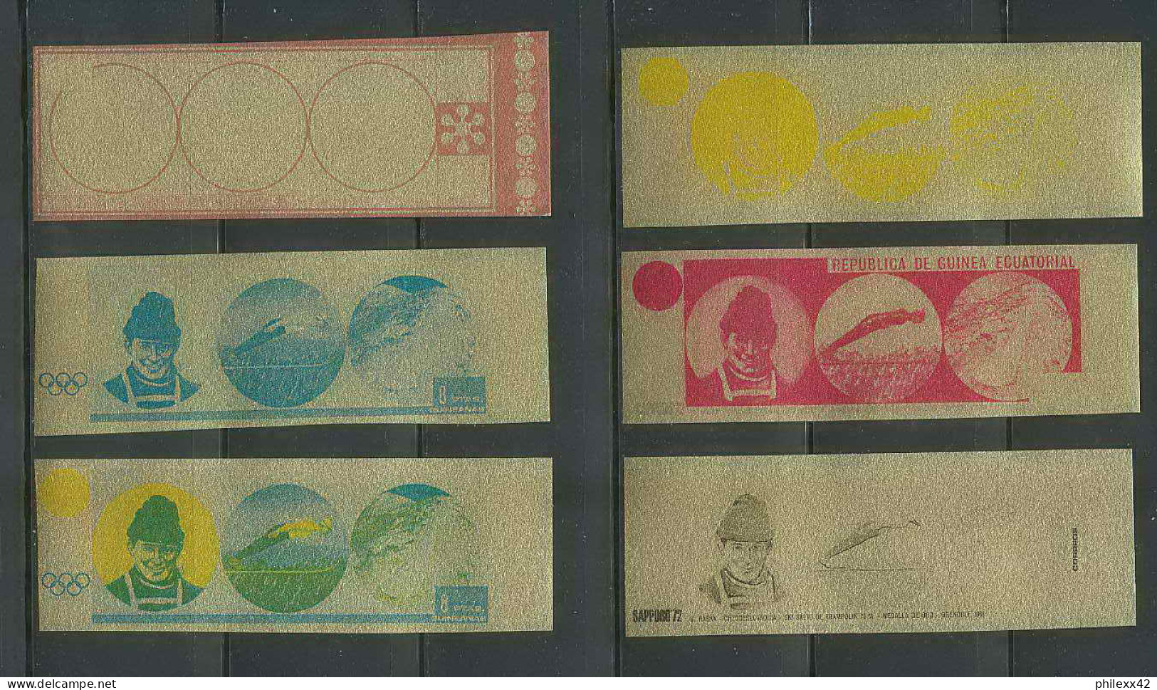 Guinée équatoriale guinea 357A N°27/33 Jeux olympiques olympic Essai proof Non dentelé imperf orate MNH **