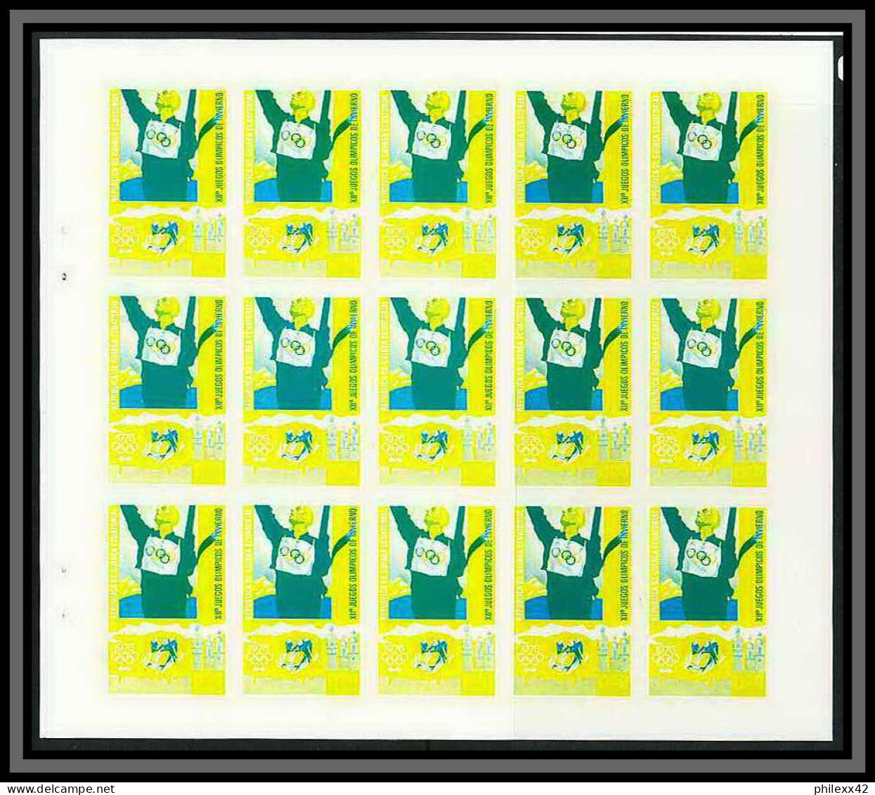 Guinée équatoriale guinea 389a N°538 carnet Jeux olympiques olympic games Essai proof Non dentelé imperf garmisch MNH **