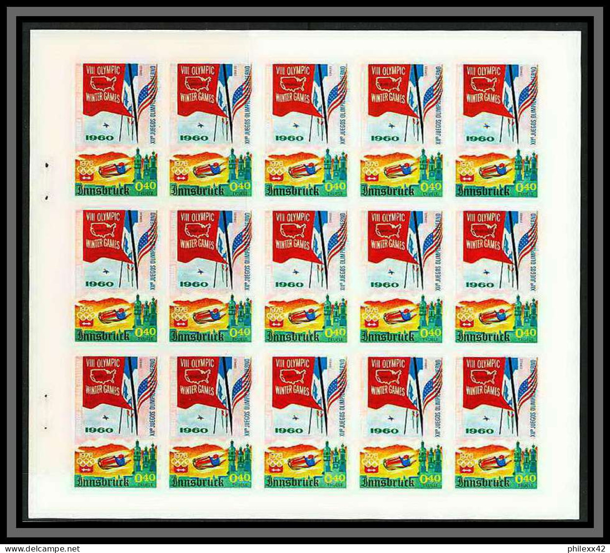 Guinée équatoriale Guinea 393a N°542 Carnet Jeux Olympiques Olympic Games Essai Proof Non Dentelé Imperf MNH ** - Winter 1976: Innsbruck