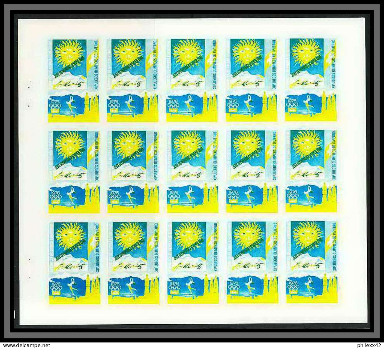 Guinée équatoriale guinea 390a carnet N°539 Jeux olympiques olympic Essai proof Non dentelé imperf st moritz MNH **