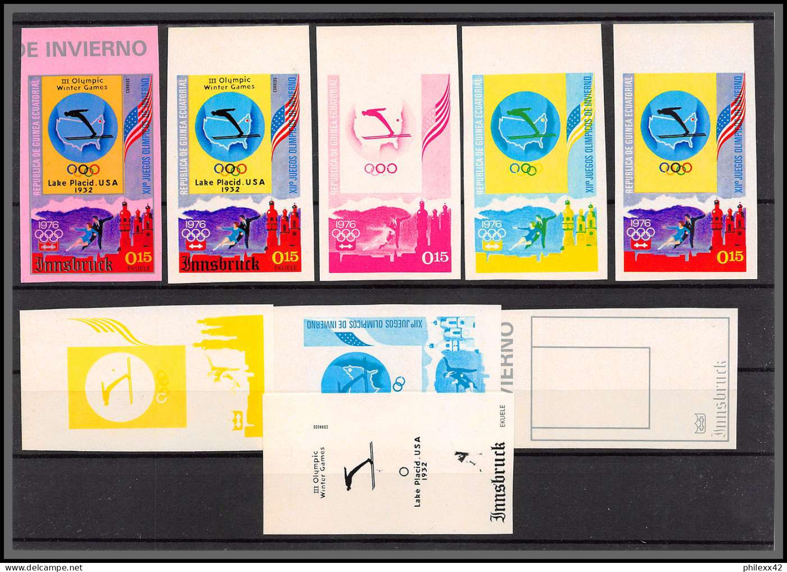 Guinée équatoriale Guinea 396a N°535/45 Jeux Olympiques Olympic Games Innsbruck Essai Proof Non Dentelé Imperf MNH ** - Guinea Ecuatorial