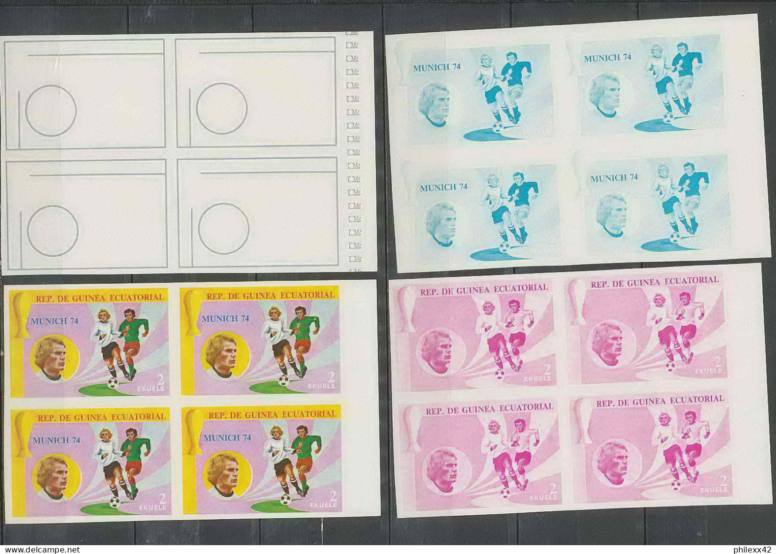 Guinée équatoriale Guinea 417a N°373 Football Soccer Essai Proof Non Dentelé Imperf Orate Hoeness - 1974 – Alemania Occidental