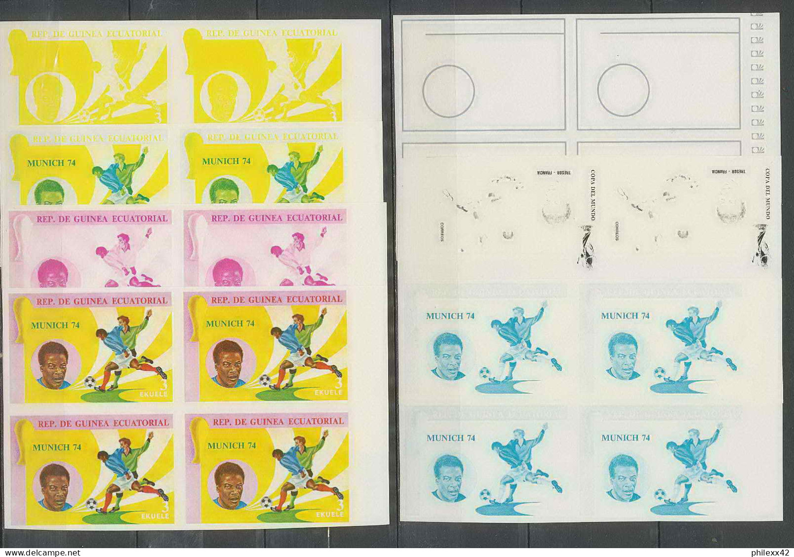 Guinée équatoriale Guinea 420a N°376 Football Soccer Essai Proof Non Dentelé Imperf Orate Tresor MNH ** - 1974 – Alemania Occidental