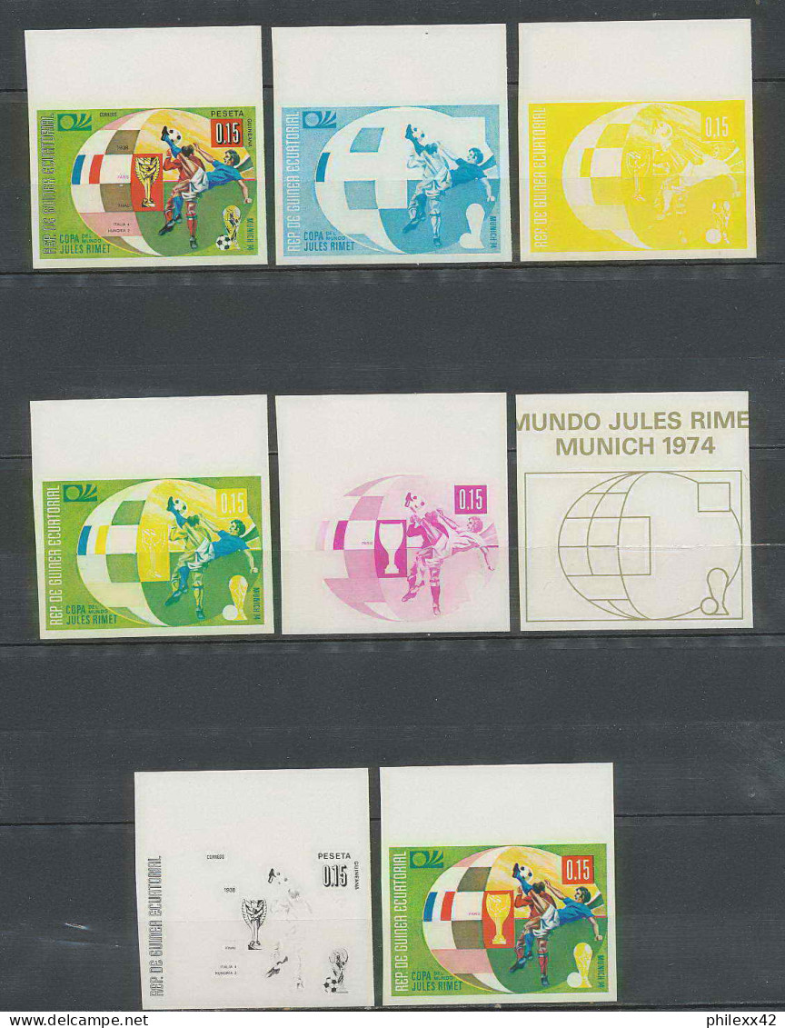 Guinée équatoriale guinea 414a N°275/283 Football Soccer Essai proof Non dentelé imperf orate Complet 72 timbres