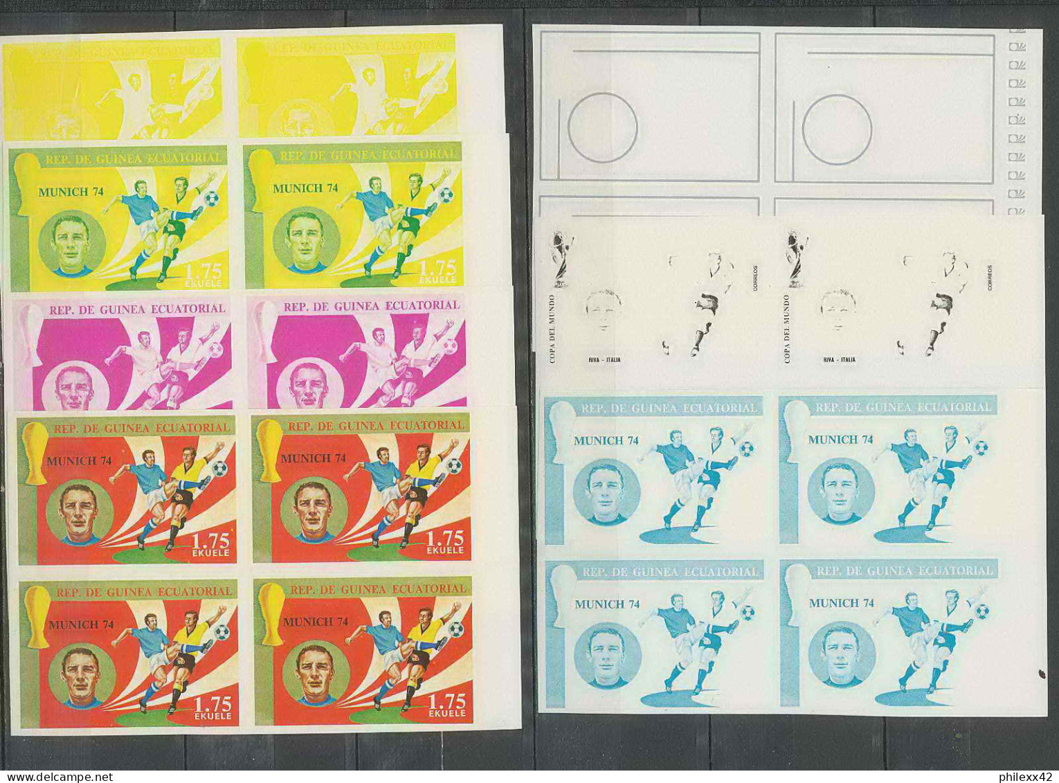 Guinée équatoriale Guinea 416a N°372 Football Soccer Essai Proof Non Dentelé Imperf Orate Riva. MNH ** - 1974 – Alemania Occidental