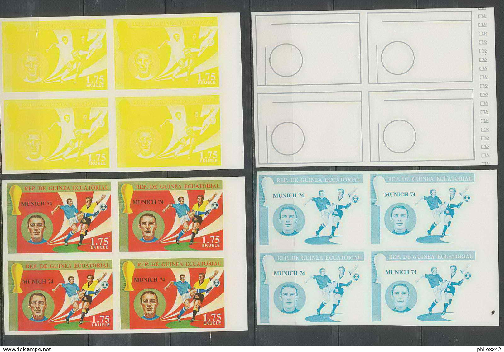 Guinée équatoriale Guinea 416a N°372 Football Soccer Essai Proof Non Dentelé Imperf Orate Riva. MNH ** - 1974 – Westdeutschland