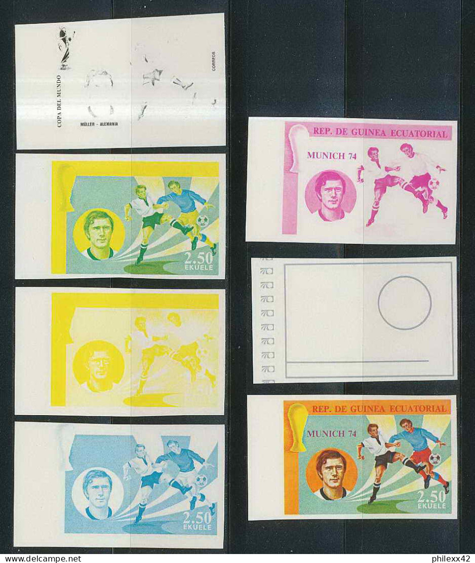 Guinée équatoriale guinea 423a N°371/379 Football Soccer Essai proof Non dentelé imperf orate Complet 63 timbres