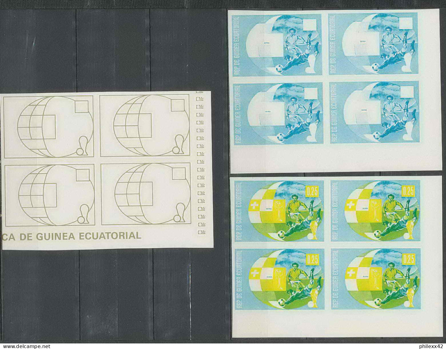 Guinée équatoriale guinea 414b N°275/283 Football Soccer Essai proof Non dentelé imperf orate Complet 252 STAMPS