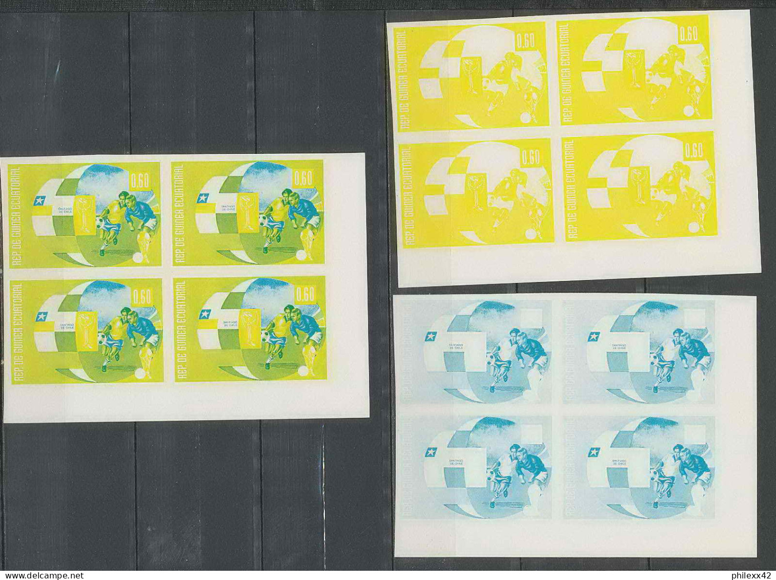 Guinée équatoriale guinea 414b N°275/283 Football Soccer Essai proof Non dentelé imperf orate Complet 252 STAMPS